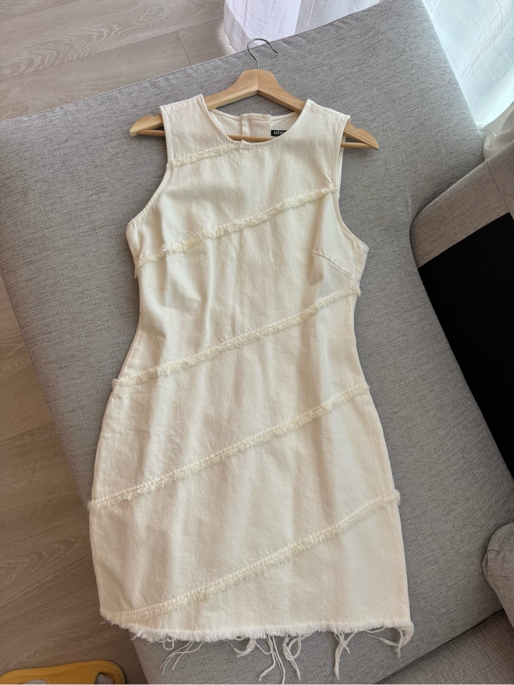 Alexander Wang Cream Sleeveless Cotton Shift Dress